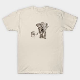 Swirly Elephant Family T-Shirt